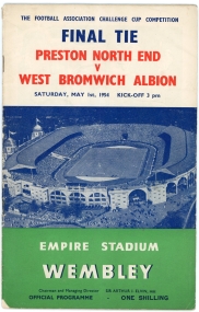 1954 F.A Cup Final Preston North End vs West Bromwich Albion football programme