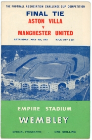 1957 F.A Cup Final Aston Villa vs Manchester United programme