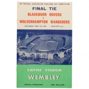 1960 F.A Cup Final Blackburn Rovers vs Wolverhampton Wanderers Programme