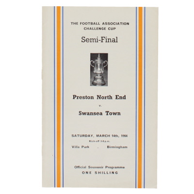 1964 F.A Cup Semi Final Preston North End vs Swansea Town programme