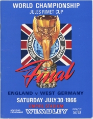 1966 World Cup Final England vs West Germany football programme