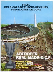 1983 European cup winners cup final Aberdeen vs Real madrid football programme