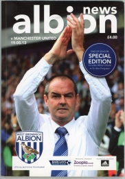 2012-13 West Bromwich Albion vs Manchester United  football programme Sir Alex ferguson last game